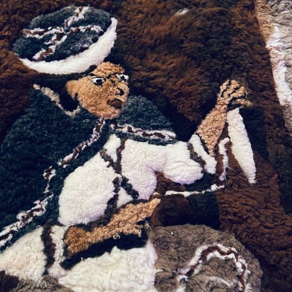 SUPER RARE Large Genuine Alpaca Wall-hanging Rug - “A Woman Scorned” - 68” x 51” - Picture 8 of 11